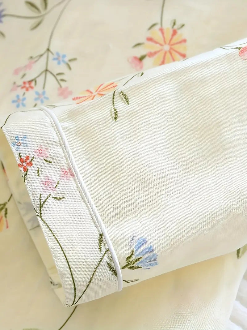 Elegant Floral Long Sleeve Pajama Set (7)