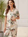 Floral Print Satin Cozy Pajama Set (1)