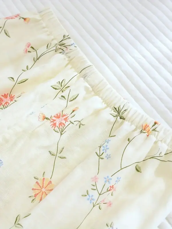 Elegant Floral Long Sleeve Pajama Set - Image 6