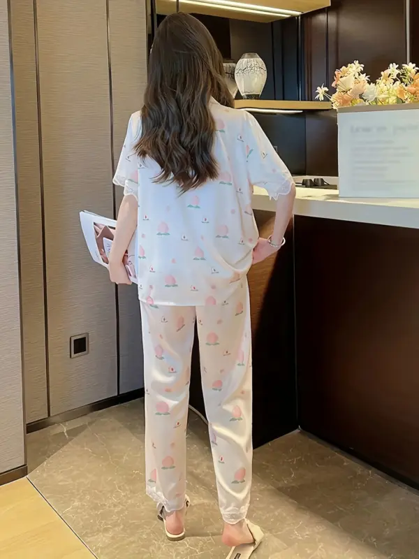 Short Sleeve Summer Pajama Sets For Women - Image 6