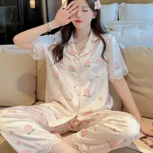 Short Sleeve Summer Pajama Sets For Women