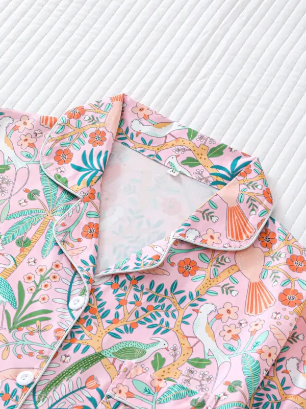 Allover Floral Short Sleeve Pajama Set - Image 2