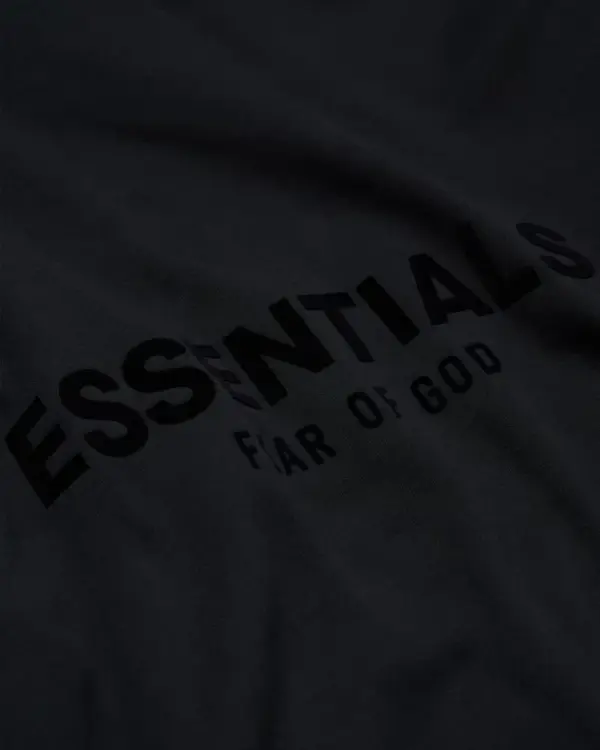 Fear of God Essentials Pullover Chest Logo Hoodie Stretch Limo/Black - Image 4