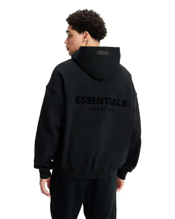 Fear of God Essentials Pullover Chest Logo Hoodie Stretch Limo/Black - Image 5