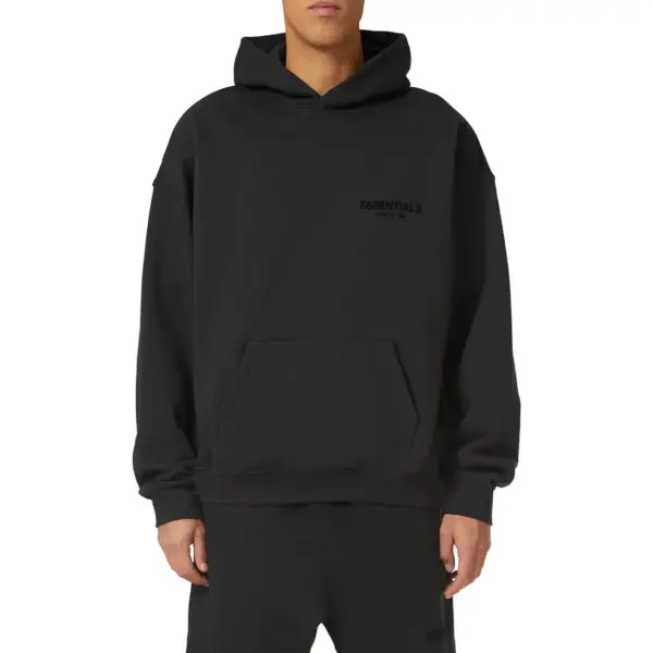 Fear of God Essentials Pullover Chest Logo Hoodie Stretch Limo/Black - Image 8