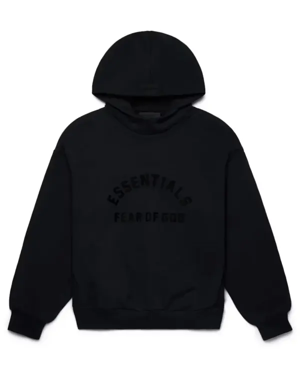 Fear of God Essentials Arch Logo Hoodie Jet Black - Image 2