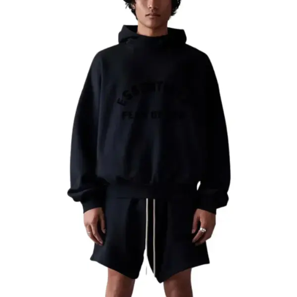 Fear of God Essentials Arch Logo Hoodie Jet Black