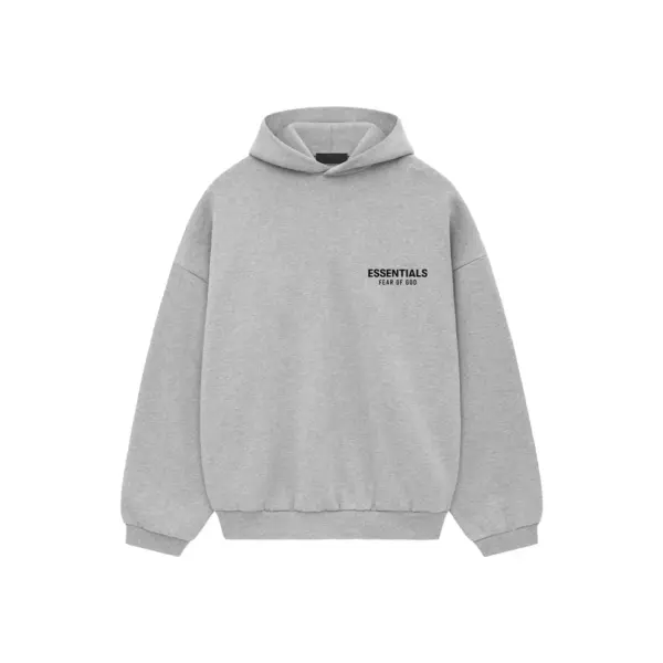 Fear of God Essentials Core Logo Fleece Hoodie Light Heather Grey (FW24)