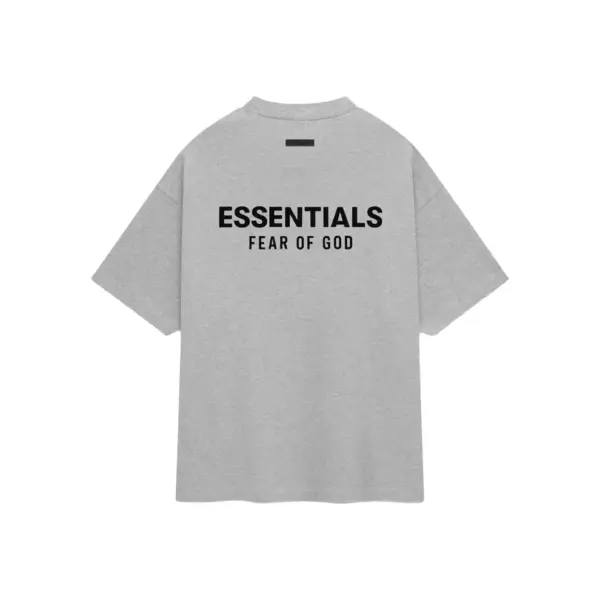 Fear of God Essentials Core Logo Jersey Crewneck Tee Light Heather Grey (FW24) - Image 2