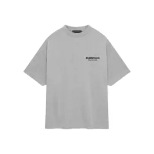 Fear of God Essentials Core Logo Jersey Crewneck Tee Light Heather Grey (FW24)