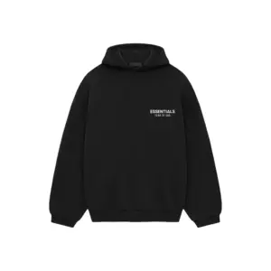 Fear of God Essentials Core Logo Fleece Hoodie Black (FW24)